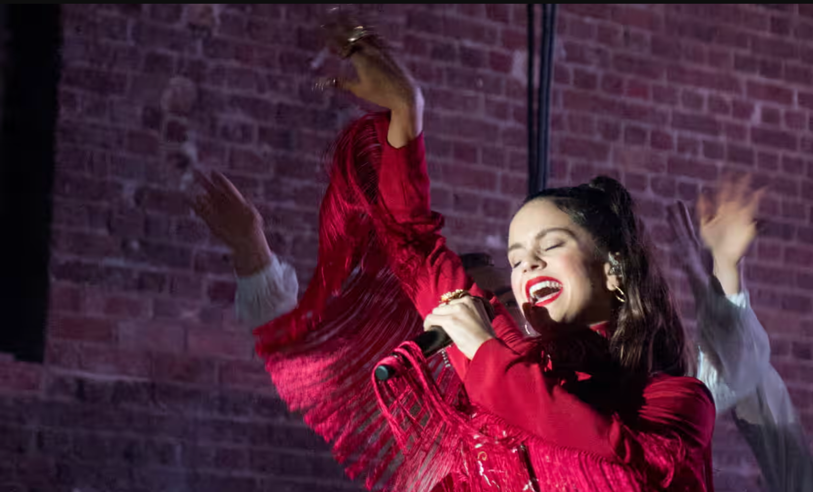 Rosalía performing in Madrid, Spain, October 2018 (Red Bull / AP)